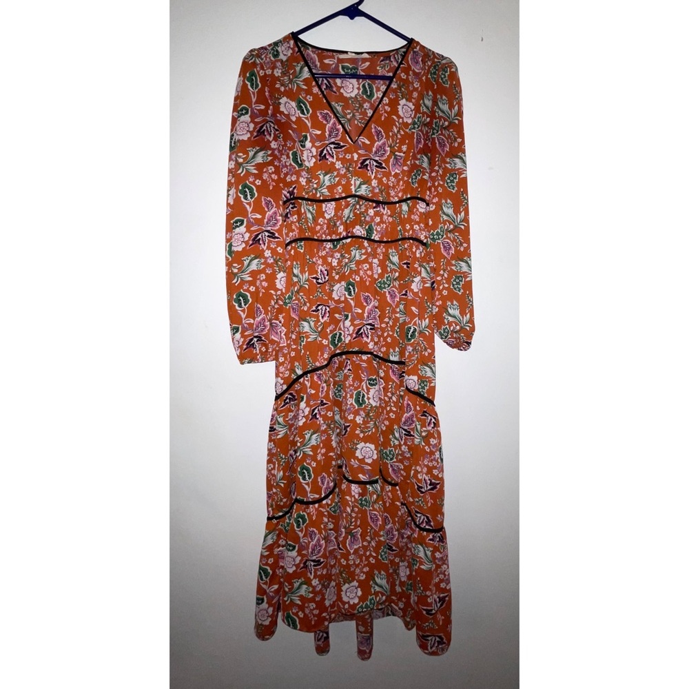 Orange flower print dress